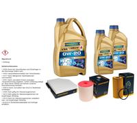 DENCKERMANN Controllo Set 7 L RAVENOL 0W-20 per Audi A6 Avant 3.0 TDI quattro
