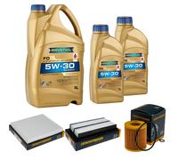 DENCKERMANN Controllo Set 7 L RAVENOL FO 5W-30 per Mazda 6 Kombi 2.5
