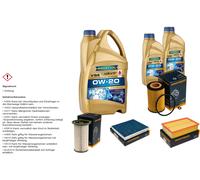 DENCKERMANN Controllo Set 7 L RAVENOL VSE 0W-20 per VW Passat 2.0 TDI Tiguan