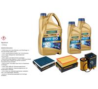 DENCKERMANN Controllo Set 7 L RAVENOL VSE 0W-20 per VW Passat 2.0 TDI Tiguan