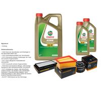 Denckermann Controllo Set 7L castrol edge 5W-30 C3 per Opel Vivaro Furgonato