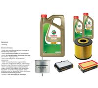 DENCKERMANN Controllo Set 7L CASTROL EDGE 5W-30 C3 Per Volvo V70 I 2.4 S70
