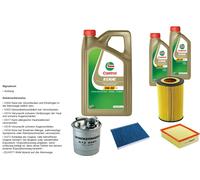 Denckermann Controllo Set 7L castrol edge 5W-30 C3 per VW Passat Variante