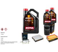 DENCKERMANN Controllo Set 7L MOTUL 8100 X-CLEAN 0W-30 Per VW Transporter V