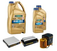 DENCKERMANN Controllo Set 7L RAVENOL FDS 5W-30 per Mazda 6 Kombi 2.5 MZR 2.3