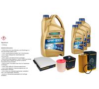 DENCKERMANN Controllo Set 8 L RAVENOL 0W-20 per Audi A6 Avant 3.0 TDI quattro