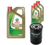 DENCKERMANN Controllo Set 8L CASTROL EDGE 5W-30 C3 Per Nissan Note 1.4 Micra