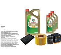 Denckermann Controllo Set 8L castrol edge 5W-30 C3 per Saab 9-5 Familiare 2.0 T