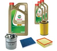 DENCKERMANN Controllo Set 8L CASTROL EDGE 5W-30 C3 Per VW Passat Variant 2.5