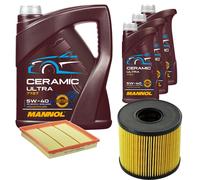 DENCKERMANN Controllo Set 8L MANNOL Ceramic 5W-40 Per Opel Vivaro Kasten 2.5