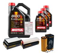DENCKERMANN Controllo Set 8L MOTUL 8100 X-CESS 5W-40 Per BMW 5er Touring
