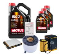 DENCKERMANN Controllo Set 8L MOTUL 8100 X-CLEAN 0W-30 Per Audi Q5 40 TDI