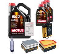 DENCKERMANN Controllo Set 8L MOTUL 8100 X-CLEAN 0W-30 Per BMW X5 xDrive40i 6