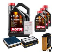 DENCKERMANN Controllo Set 8L MOTUL 8100 X-CLEAN 0W-30 Per Hyundai Santa Fé