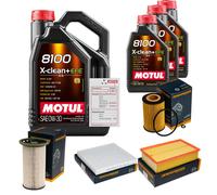 DENCKERMANN Controllo Set 8L MOTUL 8100 X-CLEAN 0W-30 Per VW Passat Variant
