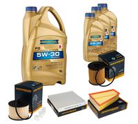 DENCKERMANN Controllo Set 8L RAVENOL FO 5W-30 per Ford S-Max 2.0 TDCi Galaxy