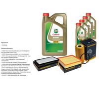 DENCKERMANN Controllo Set 9L CASTROL EDGE 5W-30 C3 Per Opel Vivaro Kasten