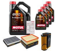 DENCKERMANN Controllo Set 9L MOTUL 8100 X-CLEAN 0W-30 Per Audi A4 Avant 2.7