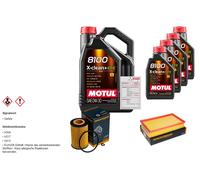 DENCKERMANN Controllo Set 9L MOTUL 8100 X-CLEAN 0W-30 Per VW Multivan VI 2.0