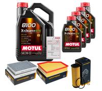 Denckermann Controllo Set 9L Motul 8100 x-Pulire 0W-30 per BMW X5 xDrive45e