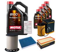 Denckermann Controllo Set 9L Motul 8100 x-Pulire 0W-30 per Porsche Cayenne