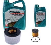 DENCKERMANN Controllo Set ADDINOL GIGA LIGHT 5W-30 6L Per Audi A4 Avant 2.0