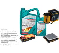 DENCKERMANN Controllo set ADDINOL SUPER LEGGERO 5W-40 6L per Lancia Ypsilon