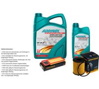 DENCKERMANN Controllo Set ADDINOL SUPER LIGHT 5W-40 6L Per Fiat Grande Punto