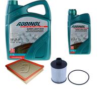 DENCKERMANN Controllo Set ADDINOL SUPER LIGHT 5W-40 6L Per Saab 9-3 Kombi
