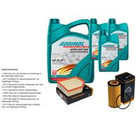 DENCKERMANN Controllo set ADDINOL SUPER LUCE 5W-40 8L per Volvo V70 II 2.4