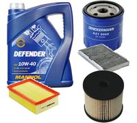 DENCKERMANN Controllo Set MANNOL 10W-40 5L Per Peugeot 307 Break 2.0 HDi 110
