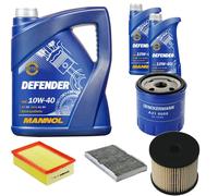 DENCKERMANN Controllo Set MANNOL 10W-40 7L Per Peugeot 307 Break 2.0 HDi 110