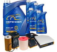 DENCKERMANN Controllo Set MANNOL 10W-40 9L Per Audi A6 Avant S6 Quattro A7
