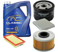 DENCKERMANN Controllo Set MANNOL Classic 10W-40 5L Per Renault Scénic I