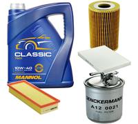 DENCKERMANN Controllo Set MANNOL Classic 10W-40 5L Per VW Caddy II Kasten
