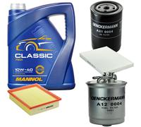 DENCKERMANN Controllo Set MANNOL Classic 10W-40 5L Per VW Vento 1.9 TD Golf
