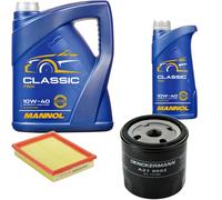 DENCKERMANN Controllo Set MANNOL Classic 10W-40 6L Per Opel Corsa B 1.4i