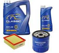DENCKERMANN Controllo Set MANNOL Classic 10W-40 6L Per Peugeot 206 1.4i