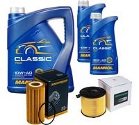 DENCKERMANN Controllo Set MANNOL Classic 10W-40 7L Per Audi A4 Avant 2.0