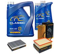 DENCKERMANN Controllo Set MANNOL Classic 10W-40 7L Per Audi A4 Cabriolet 2.0
