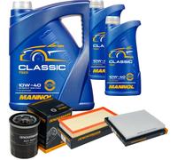DENCKERMANN Controllo Set MANNOL Classic 10W-40 7L Per Fiat Stilo 1.4 16V