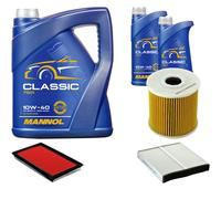 DENCKERMANN Controllo Set MANNOL Classic 10W-40 7L Per Nissan X-Trail 2.2 Di