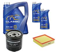 DENCKERMANN Controllo Set MANNOL Classic 10W-40 7L Per VW Polo Coupe 1.3 Cat