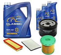 DENCKERMANN Controllo Set MANNOL Classic 10W-40 8L Per Renault Megane I 1.9