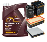 DENCKERMANN Controllo Set MANNOL Combi LL 5W-30 5L Per Fiat Stilo 1.4 16V