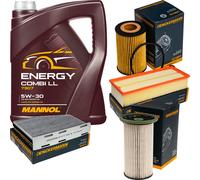 DENCKERMANN Controllo Set MANNOL Combi LL 5W-30 5L Per VW Caddy IV Kombi 2.0