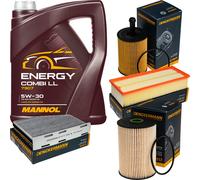 DENCKERMANN Controllo Set MANNOL Combi LL 5W-30 5L Per VW Golf VI 2.0 TDI