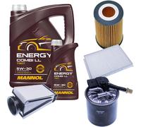 DENCKERMANN Controllo Set MANNOL Combi LL 5W-30 6L Per Mercedes C-Klasse