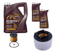 DENCKERMANN Controllo Set MANNOL Combi LL 5W-30 7L Per Audi A4 Avant 2.0 TDI