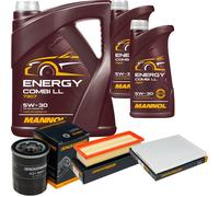 DENCKERMANN Controllo Set MANNOL Combi LL 5W-30 7L Per Fiat Punto Evo 1.2